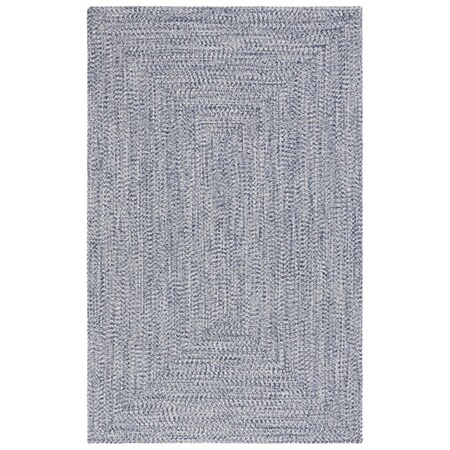 Safavieh 3 x 5 ft. Braided Rectangle Hand Woven Area Rug, Dark Blue & Ivory BRA201N-3